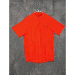 Muddyfox Cycling Jersey Mens XL Orange Shirt Short Sleeve 1/4 Zip Pocket